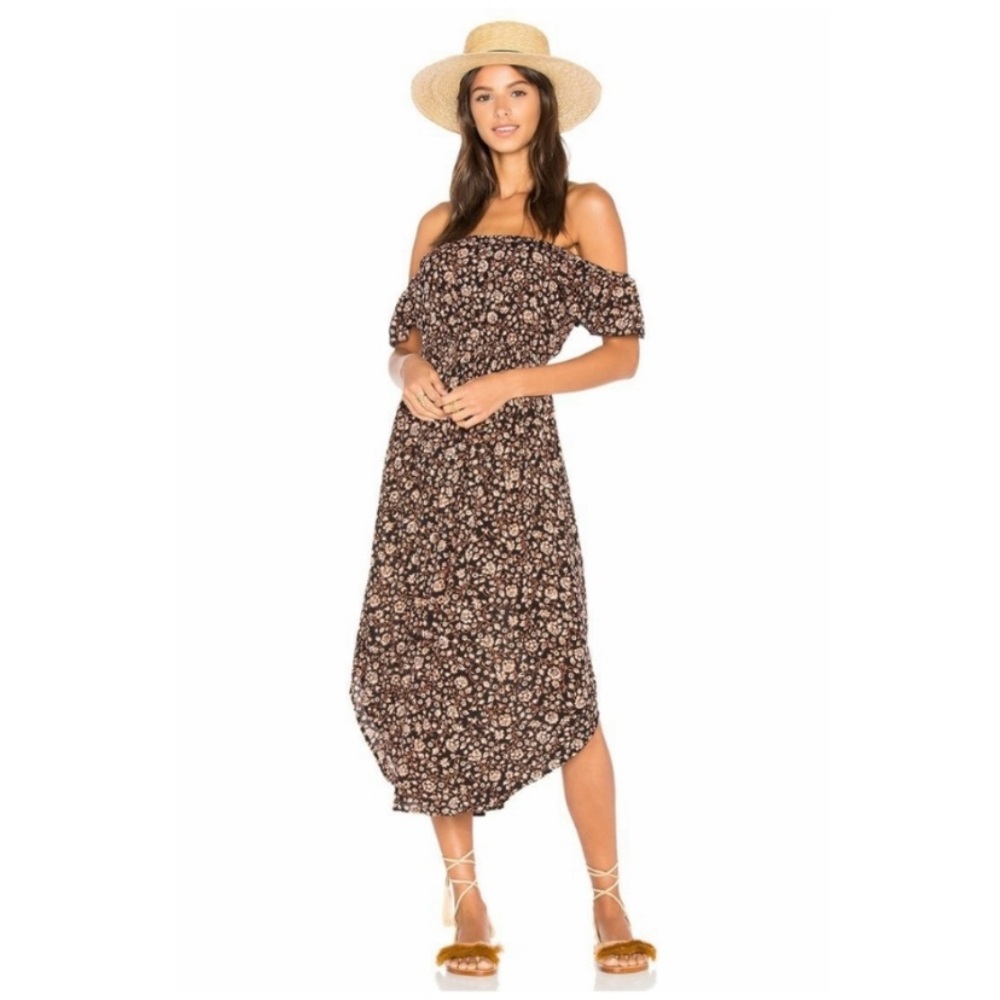 Amuse Society floral off the shoulder midi dress Size Med